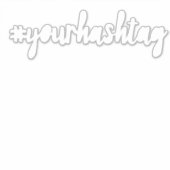 ハッシュタグ |白モダンSNSバンパー シール (正面)