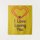 ハッシュタグ 3D 愛してる タペストリー (正面)