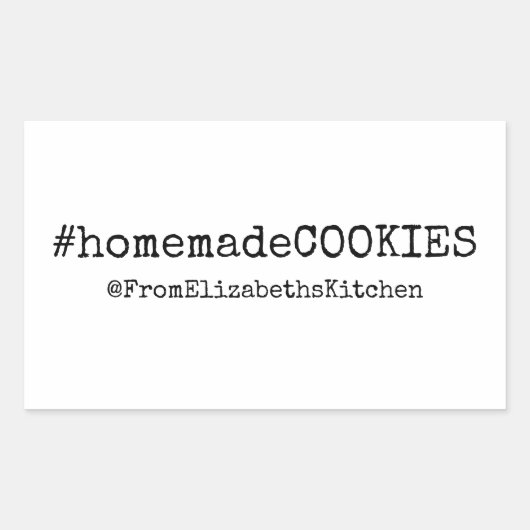 ハッシュタグ#homemadeCookies 長方形シール (正面)