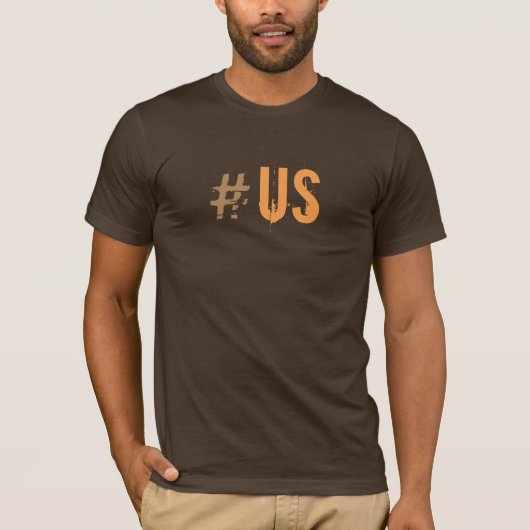 ハッシュタグ#USオレンジプリントすべての色 Tシャツ (正面)