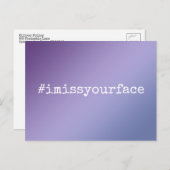 ハッシュタグI恋しく思顔グラデーショングラデーション(紫) ポストカード (正面/裏面)