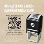 ハッシュタグQRコードアドレス自己インク付きゴムスタンプ セルフインキングスタンプ