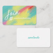 ハッシュタグSNSアクア芸術的ブラシストローク 名刺 (正面/裏面)