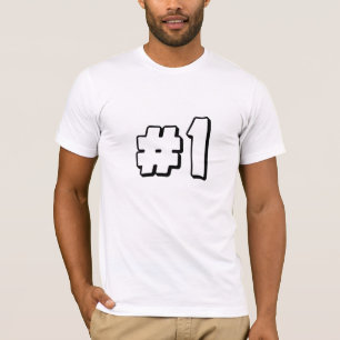 ハッシュタグTシャツ付きナンバーワン Tシャツ