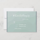 ハッシュタモダングターコイズ水彩結婚式rsvp 招待状 (正面)