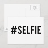 ハッシュラベルセルフィー文字デザイン、ワードアート、Tシャツ ポストカード (正面/裏面)