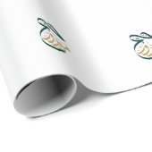 ハッジ・マブロア・グリーンとゴールデン・アラビア語のスクリプト ラッピングペーパー (ロールコーナー)