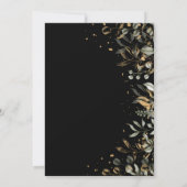 ハッジ・ムバラクとブラック、金ゴールドとグリーン葉 ノートカード (裏面)