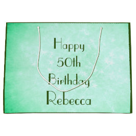 ハッスタイリッシュピー50番目の誕生日デザイン ラージペーパーバッグ