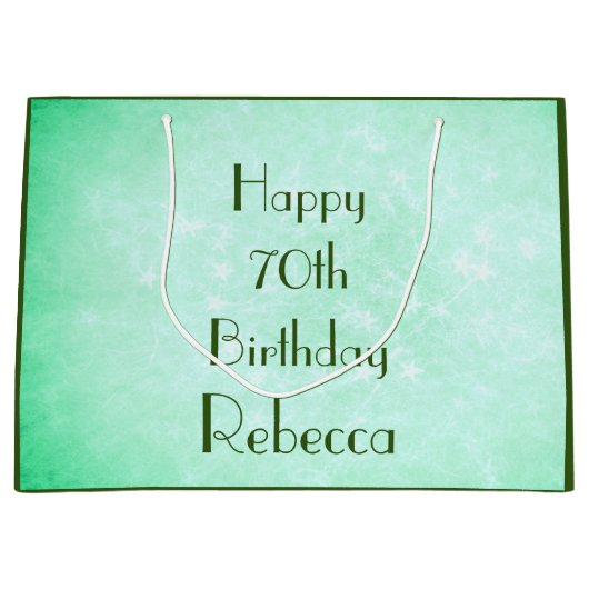 ハッスタイリッシュピー70番目の誕生日デザイン ラージペーパーバッグ (正面)