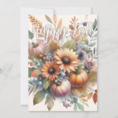 ハッスタイリッシュプ秋かぼちゃフラワーブーケカード 案内状 (正面)