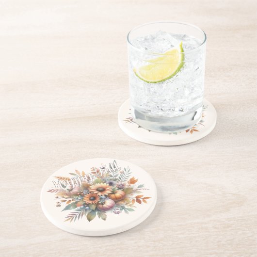 ハッスタイリッシュプ秋かぼちゃフラワーブーケモチーフ コースター (側面)