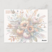 ハッスタイリッシュプ秋かぼちゃフラワーブーケモチーフ ポストカード (裏面)