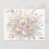 ハッスタイリッシュプ秋かぼちゃフラワーブーケモチーフ ポストカード (裏面)