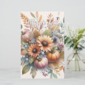 ハッスタイリッシュプ秋かぼちゃフラワーブーケモチーフ 便箋 (スタンド正面)