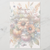 ハッスタイリッシュプ秋かぼちゃフラワーブーケモチーフ 便箋 (裏面)