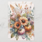 ハッスタイリッシュプ秋かぼちゃフラワーブーケモチーフ 便箋 (正面/裏面)