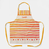 ハッストライプピーハートインスピレーションカスタムモダン エプロン (正面)