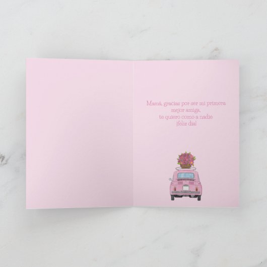 ハッスペインのプマザーの日フィアット500 カード (内部)