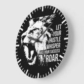 ハッスルと成功 – ワーク懸命 – リオンやる気を起こさせる ラージ壁時計 (傾斜)