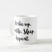 ハッスルの睡眠の繰り返しのコーヒー茶マグを目覚めて下さい コーヒーマグカップ (正面左)