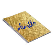 ハッスルの金ゴールドの質の螺線形ノート ノートブック (右側)