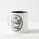 ハッスルは実質のヴィンテージの入れ墨のスタイルの引用文です ツートーンマグカップ (正面左)