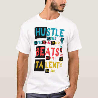 ハッスルは才能に勝る モチベーションデザイン  Tシャツ