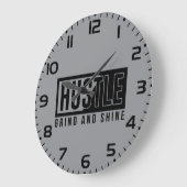 ハッスルグラインドシャインやる気を起こさせる引用文 ラージ壁時計 (傾斜)
