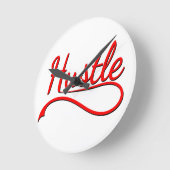 ハッスルタイポグラフィアート ラウンド壁時計 (傾斜)