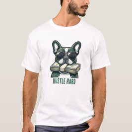 ハッスルハードフレンチブルドッグキャッシュグラフィックTシャツ Tシャツ