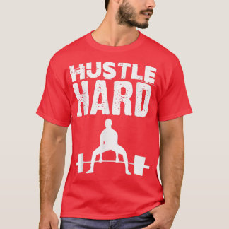 ハッスル懸命ジムモチベーション強靭パワーリフティング Tシャツ