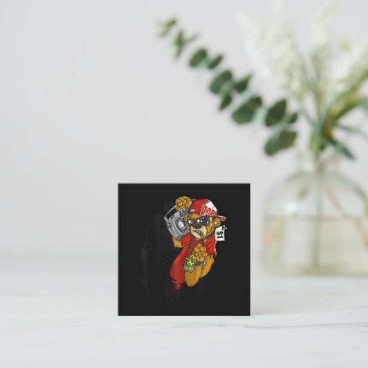 ハッスル懸命ヒップホップテディベアガングスター スクエア名刺 (スタンド正面)