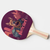 ハッスル懸命 – お金と葉巻とピットブル犬 卓球ラケット (横)