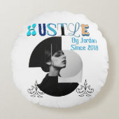 ハッスル装飾用クッション感動的 – オフィスまたはホーム ラウンドクッション (正面)