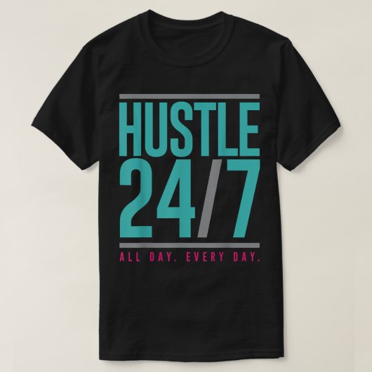 ハッスル247終日 Tシャツ (デザイン正面)