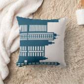 ハッスル&バッスル超高層ビルブルー クッション (ブランケット)