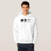 ハッスル、ホーム、ハート:やる気を起こさせる心地よいデザイン パーカ (正面フル)