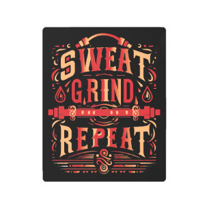 ハッスル&マッスルウォールアートフィットネス&ビジネス メタルプリント