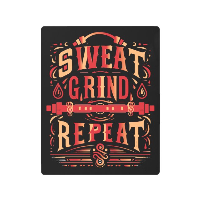 ハッスル&マッスルウォールアートフィットネス&ビジネス メタルプリント (正面)