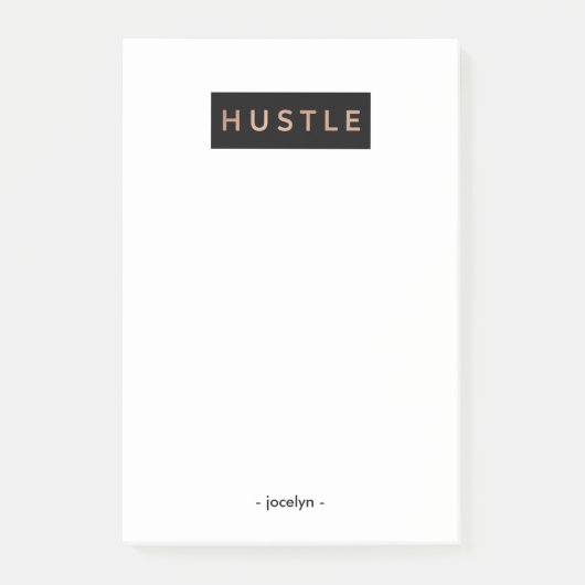 ハッスル|白黒モダンとピンク ポストイット (正面)