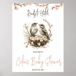 ハッチの準備！かわいい鳥の赤ちゃんシャワーへようこそ ポスター