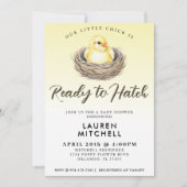 ハッチイエロー春シック赤ちゃんシャワー準備完了 招待状 (正面)