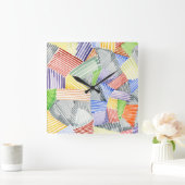 ハッチキルトI スクエア壁時計 (ホーム)