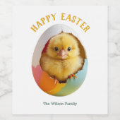 ハッチチックカラフルエッグハッピーイースター ワインラベル (シングルラベル)