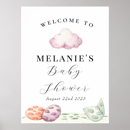 ハッチドラゴンエッグス先史時代の赤ちゃんシャワー ポスター (正面)