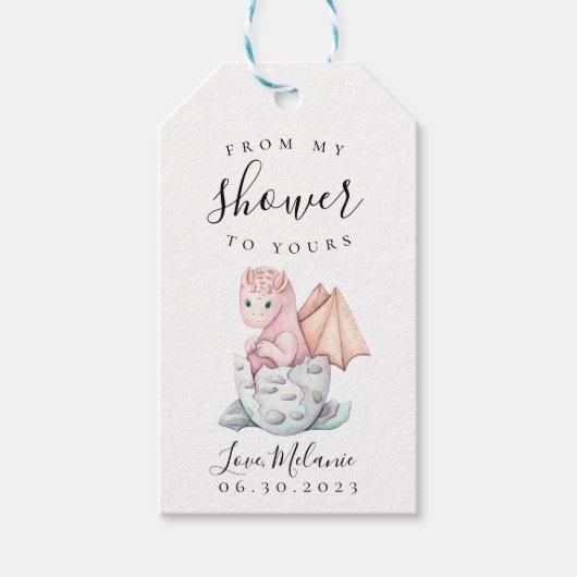 ハッチドラゴン私のシャワーからあなたのギフトラベル ギフトタグ (正面)