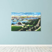 ハッチメモリアルバンドシェル、チャールズ川 キャンバスプリント (インサイチュ (ウッドフロア))