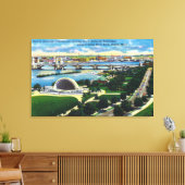 ハッチメモリアルバンドシェル、チャールズ川 キャンバスプリント (インサイチュ (リビング))