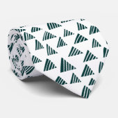 ハッチングされた三角形250319 – 白の濃い緑 ネクタイ (ロール)